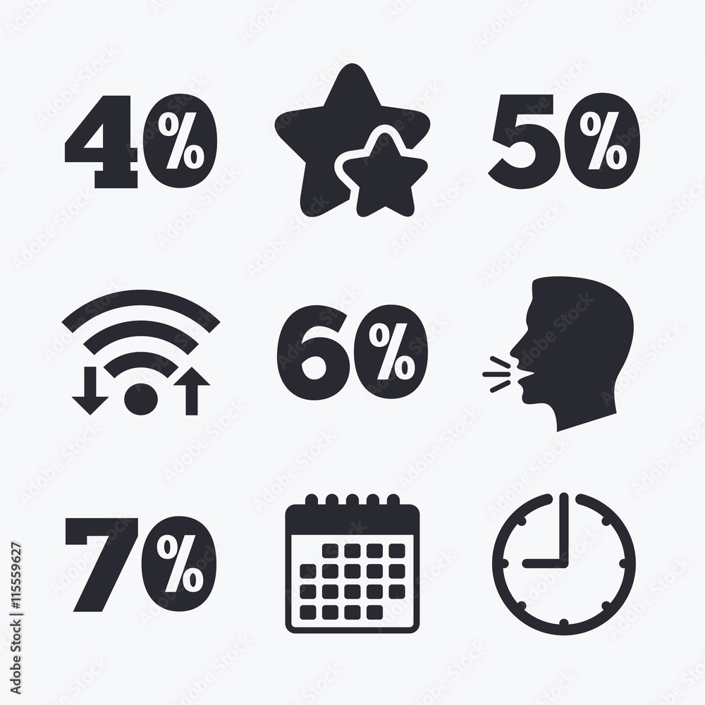 Sale discount icons. Special offer price signs.