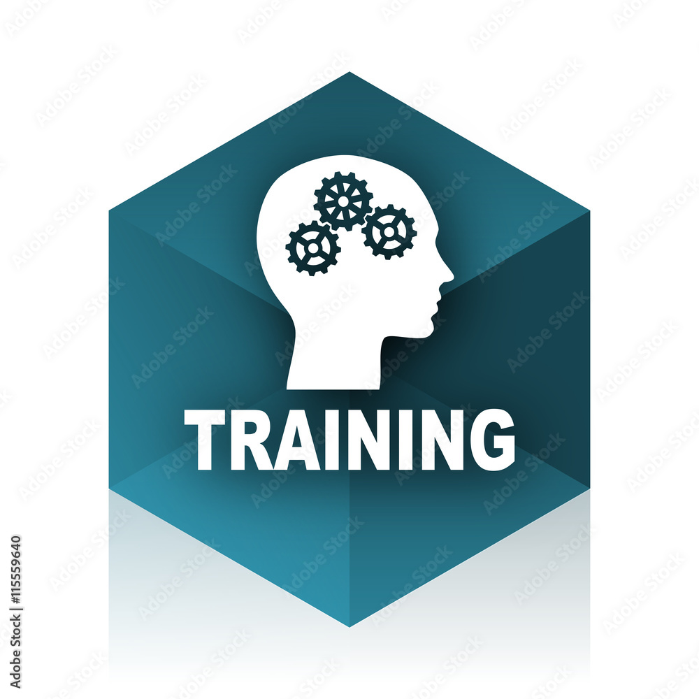 training blue cube icon, modern design web element training blue cube icon, modern design web element