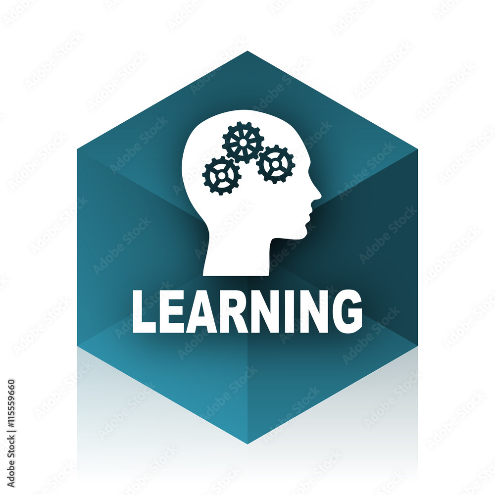 learning blue cube icon, modern design web element learning blue cube icon, modern design web element