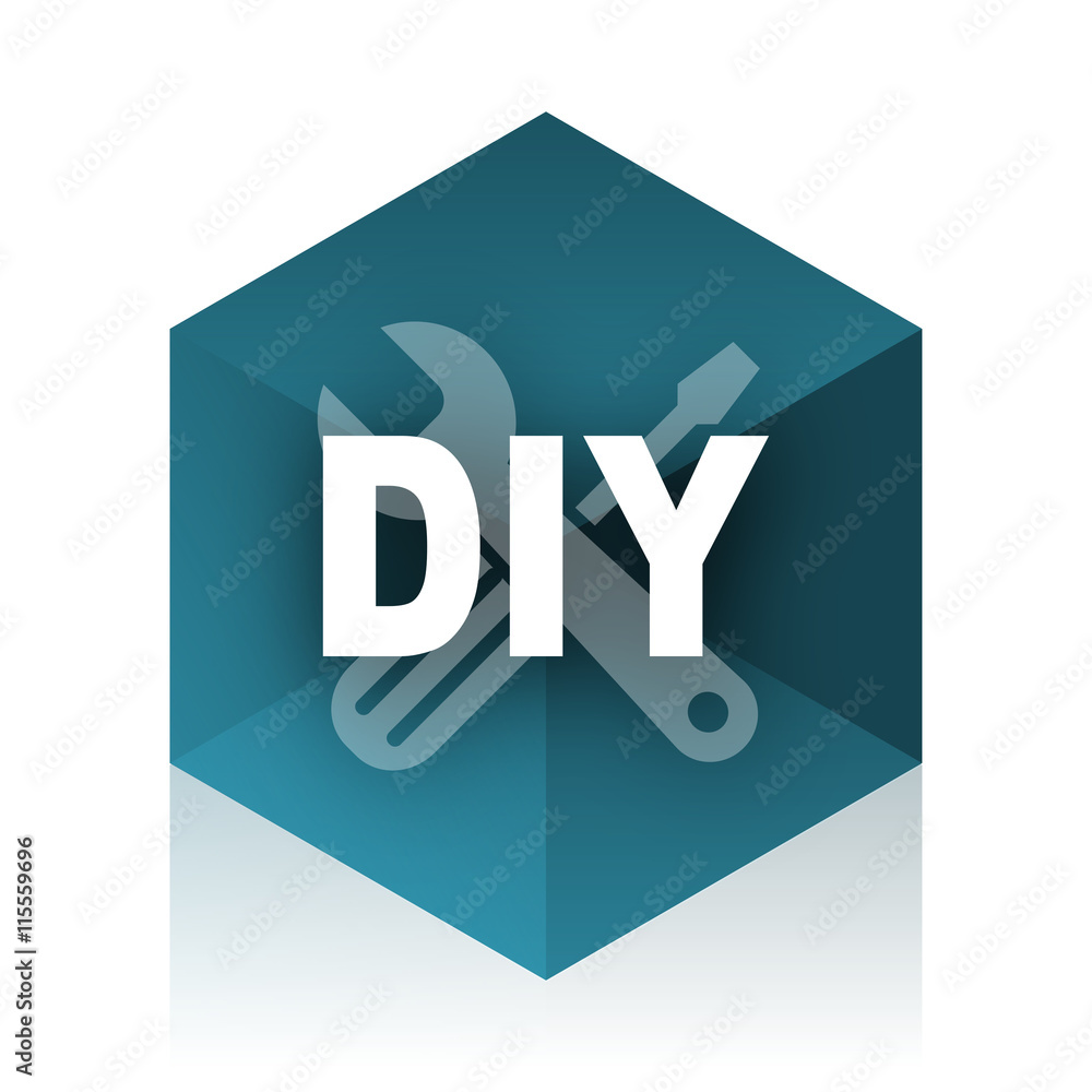 diy blue cube icon, modern design web element diy blue cube icon, modern design web element