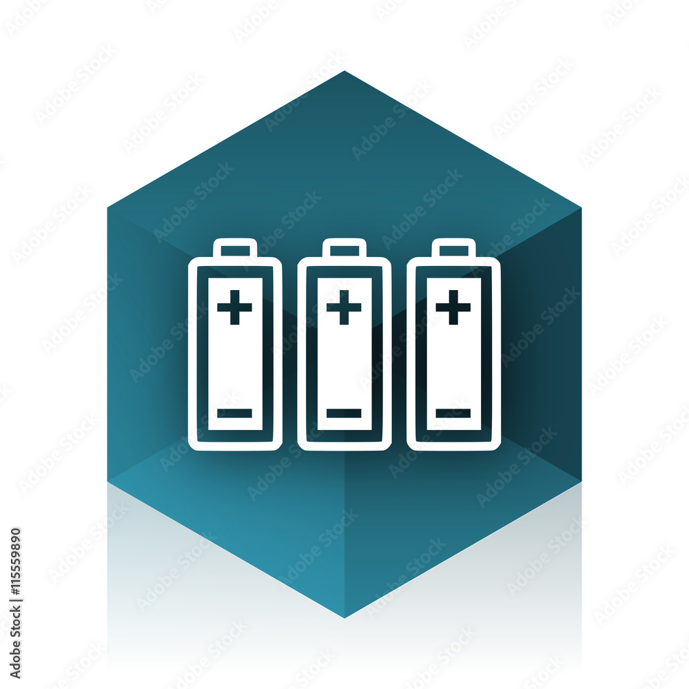 battery blue cube icon, modern design web element battery blue cube icon, modern design web element