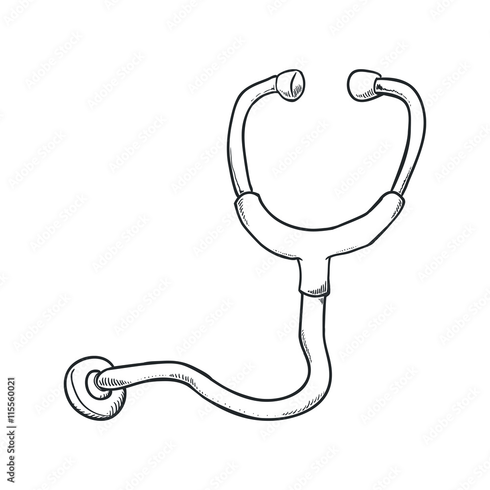 Thought trunk Sports Medical and Health care concept represented by stethoscope icon. Isolated  and sketch illustration Stock Vector | Adobe Stock