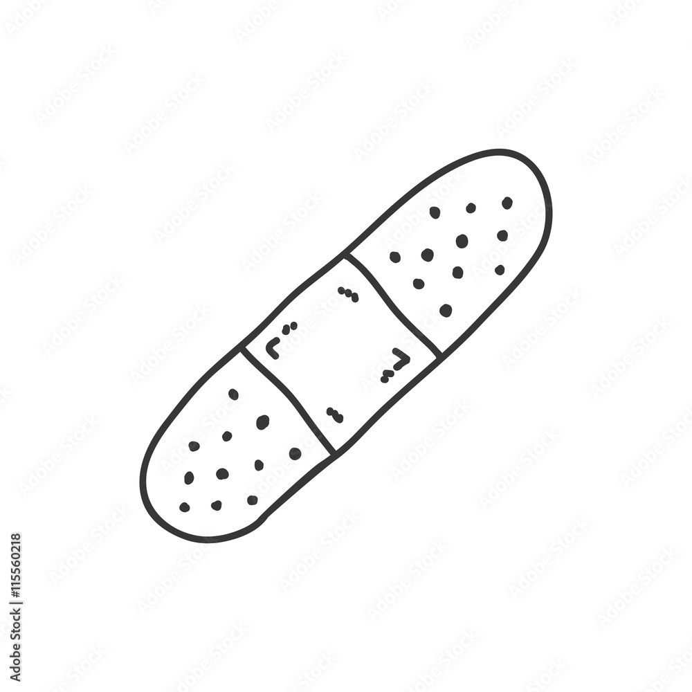 Medical and Health care concept represented by bandage icon. Isolated and sketch illustration Medical and Health care concept represented by bandage icon. Isolated and sketch illustration
