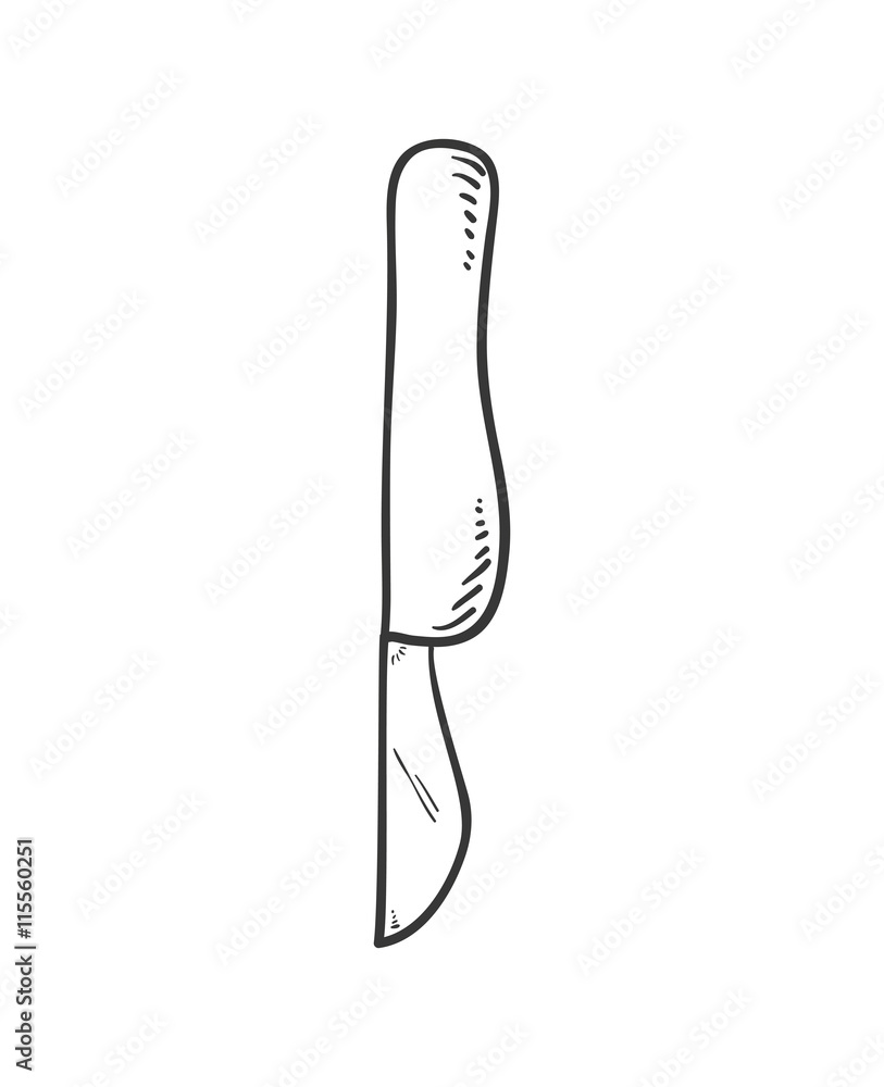 Medical and Health care concept represented by knife icon. Isolated and sketch illustration Medical and Health care concept represented by knife icon. Isolated and sketch illustration