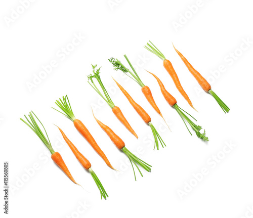 Carrots on white background