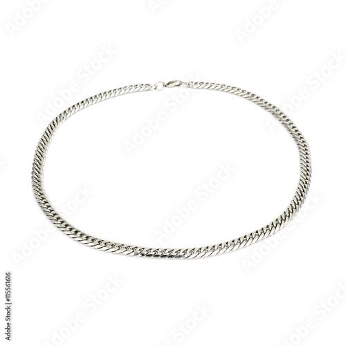 Silver male pendant isolated on white