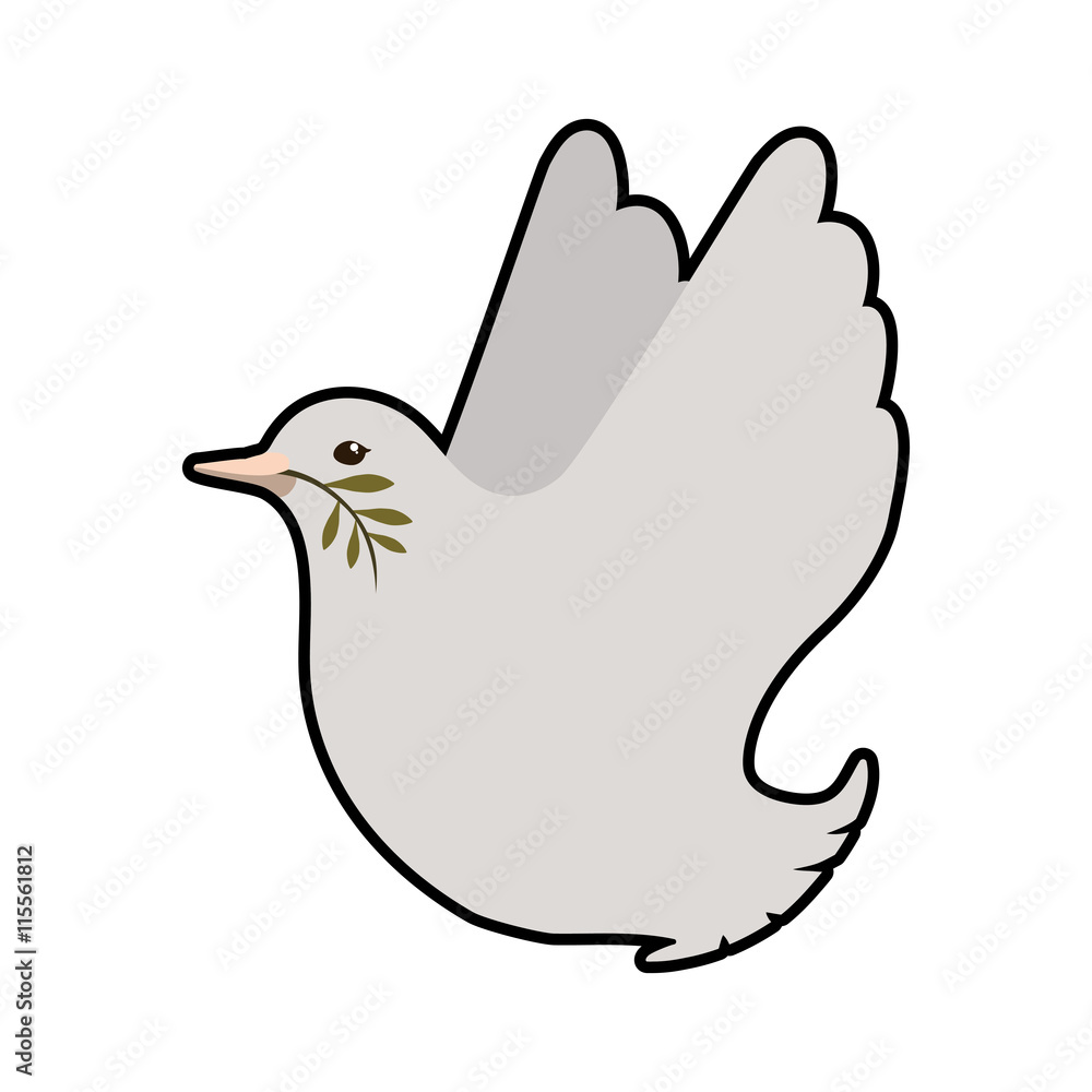 Bird and peace concept represented by dove icon. Isolated and flat illustration Bird and peace concept represented by dove icon. Isolated and flat illustration