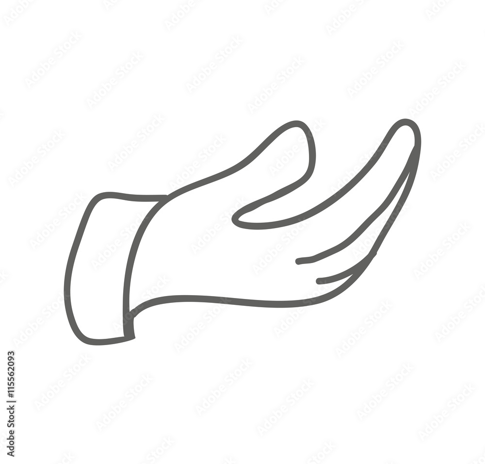 Fototapeta premium Help concept represented by hand icon. Isolated and flat illustration