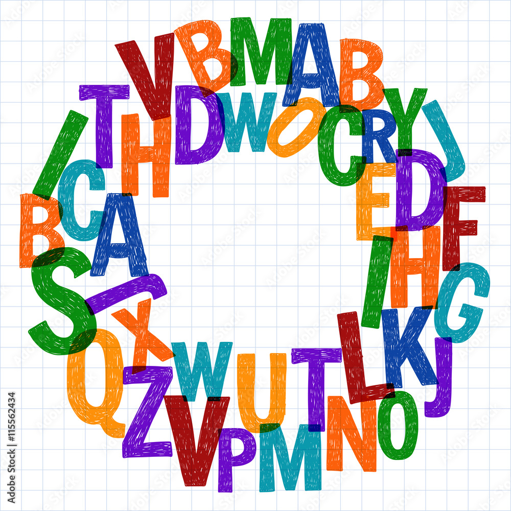 Pattern with hand drawn vector letters Pattern with hand drawn vector letters