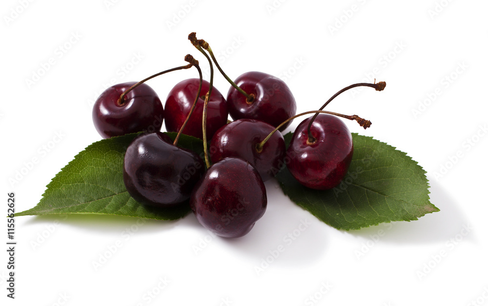Juicy cherries isolated on white background Juicy cherries isolated on white background