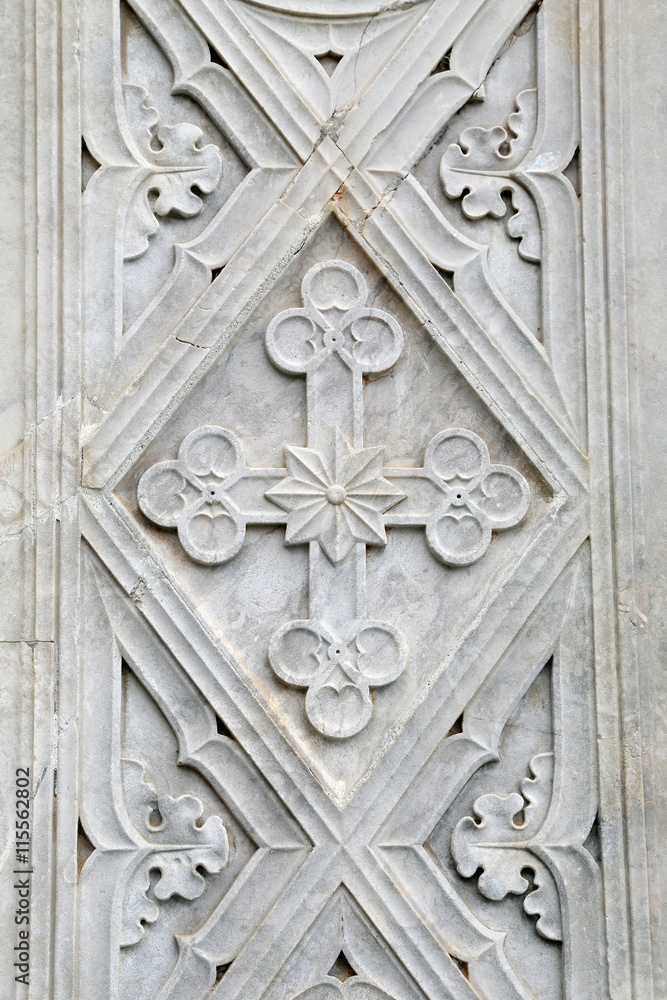 Saint Francesco Cathedral exterior detail. Gaeta, Italy