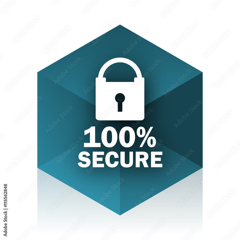 secure blue cube icon, modern design web element secure blue cube icon, modern design web element