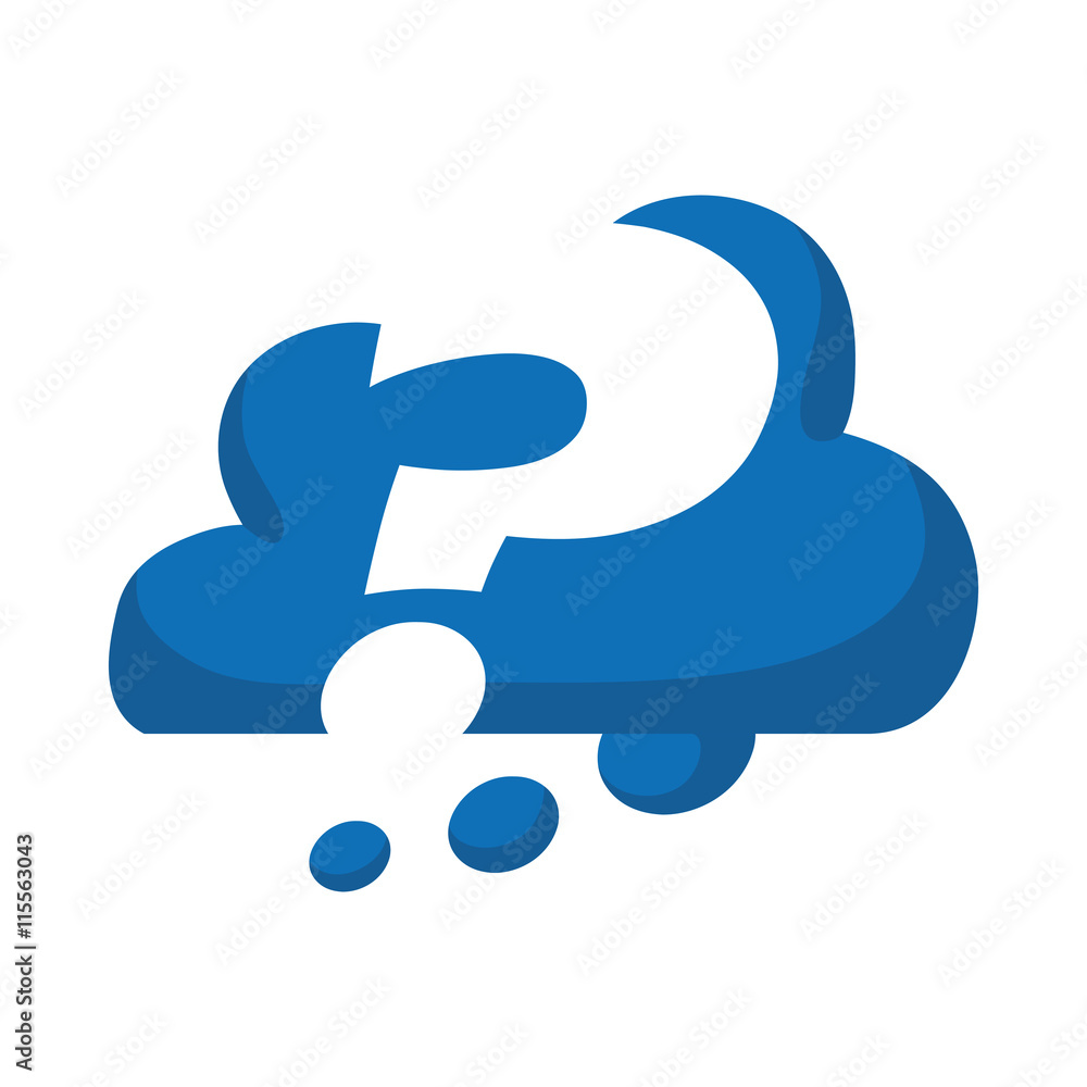 Doubt concept represented by Question mark inside cloud icon. Isolated and flat illustration Doubt concept represented by Question mark inside cloud icon. Isolated and flat illustration