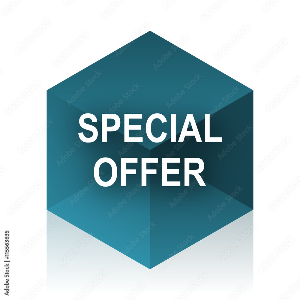 special offer blue cube icon, modern design web element special offer blue cube icon, modern design web element