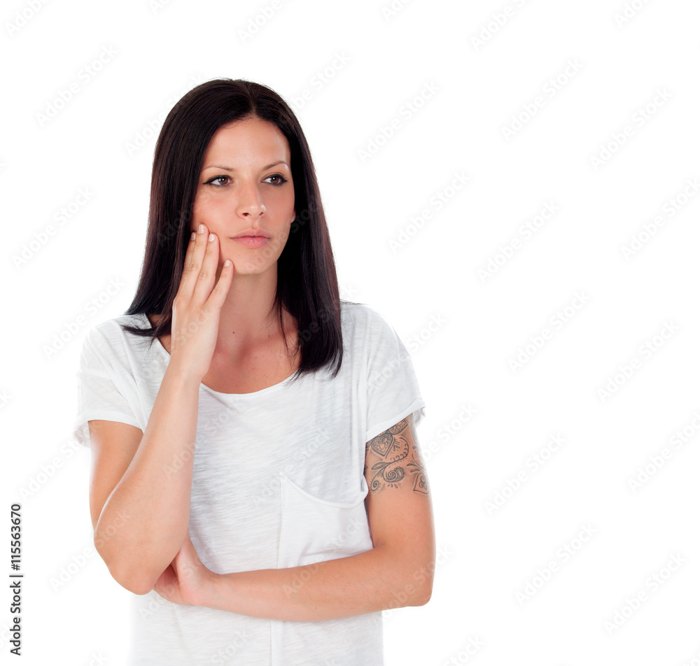 Young cool brunette woman in a studio shooting Young cool brunette woman in a studio shooting