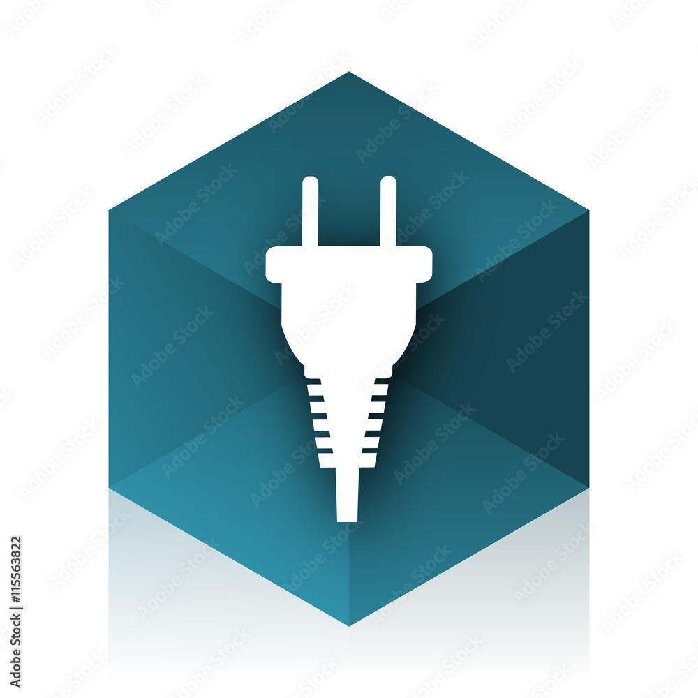 plug blue cube icon, modern design web element plug blue cube icon, modern design web element