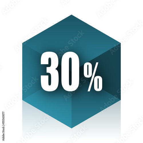 30 percent blue cube icon, modern design web element