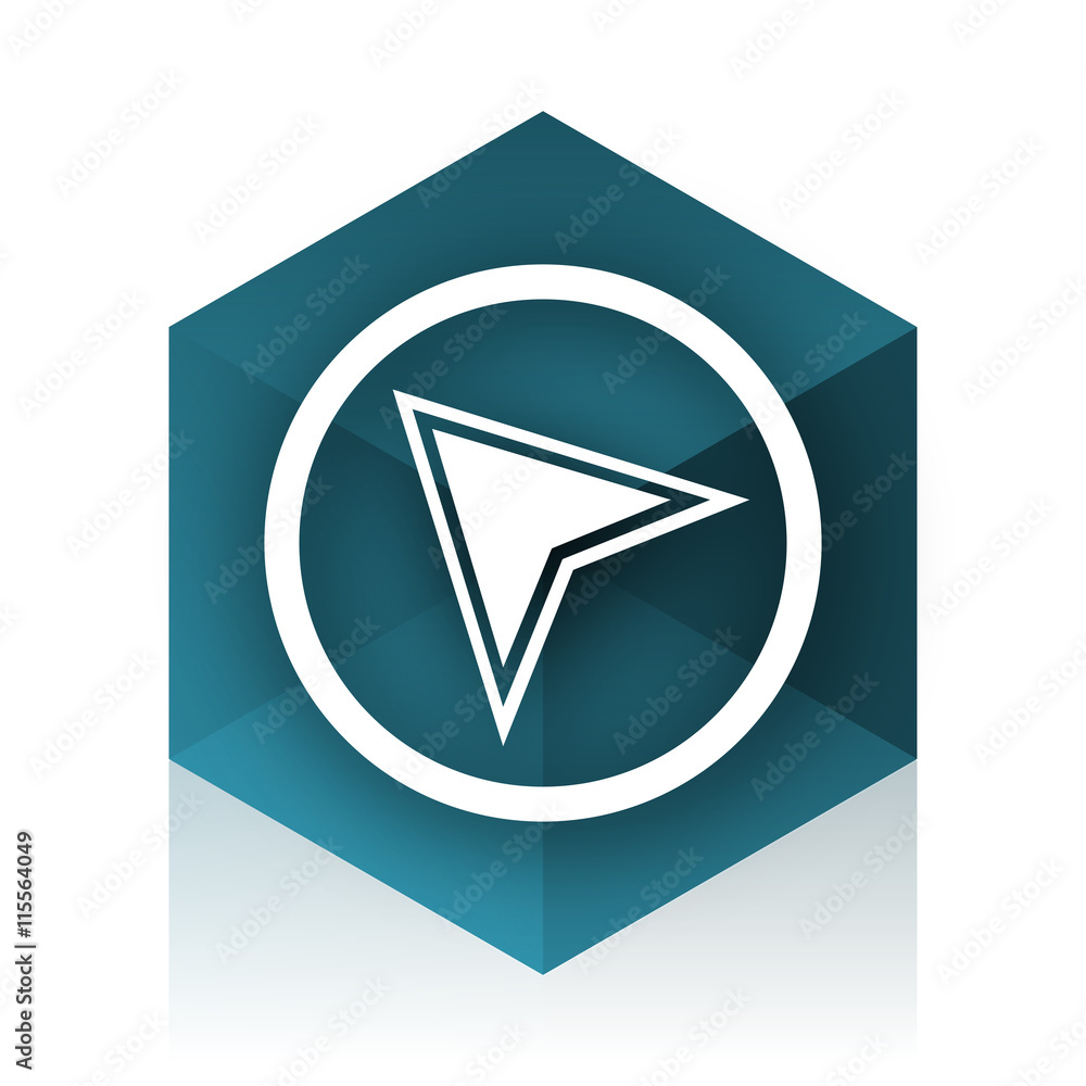 navigation blue cube icon, modern design web element navigation blue cube icon, modern design web element