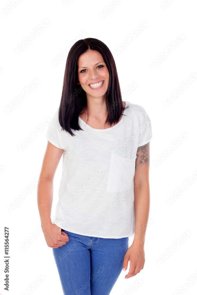 Young cool brunette woman in a studio shooting Young cool brunette woman in a studio shooting