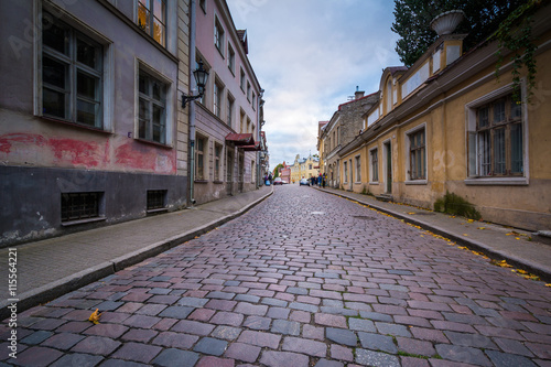 Cobblestone street and medieval architecture in the Old Town of