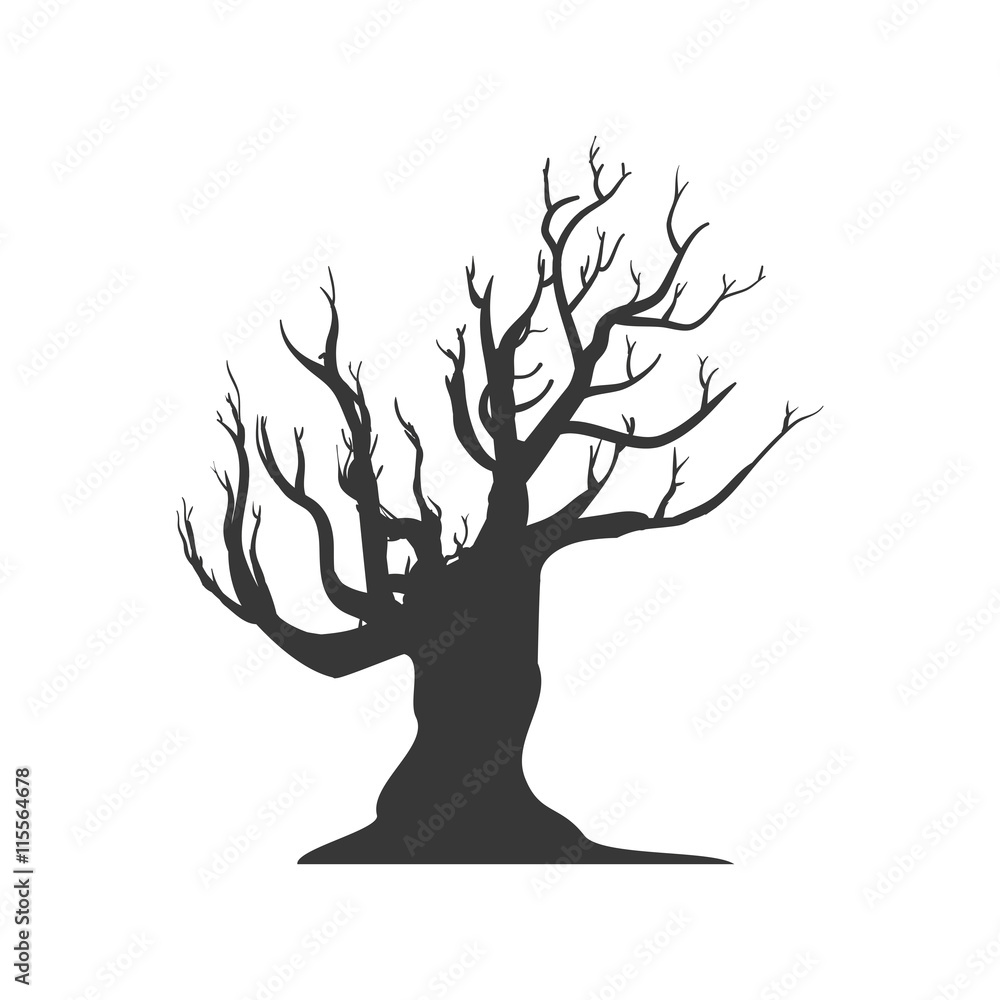 Nature concept represented by Dry tree icon. Isolated and flat illustration 