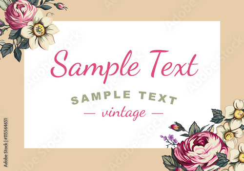 illustration of a floral border with spring flowers.