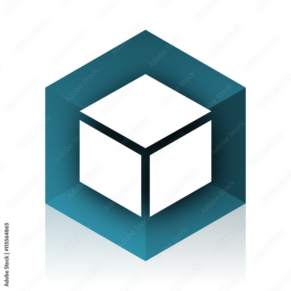 box blue cube icon, modern design web element box blue cube icon, modern design web element