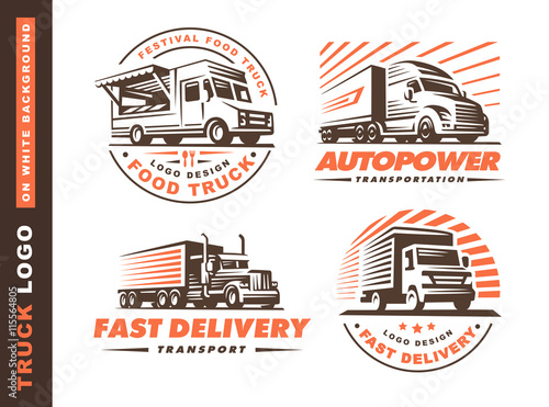 Logo set with truck and trailer