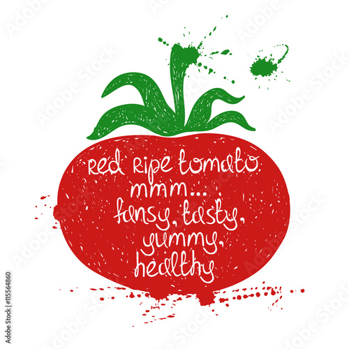 Colorful Illustration Of Isolated Tomato Silhouette.