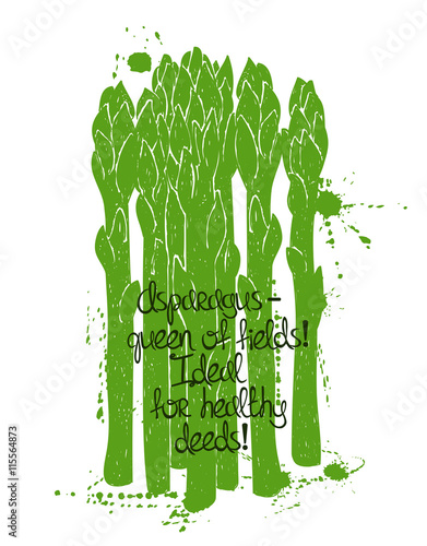 Illustration Of Isolated Green Asparagus Silhouette.