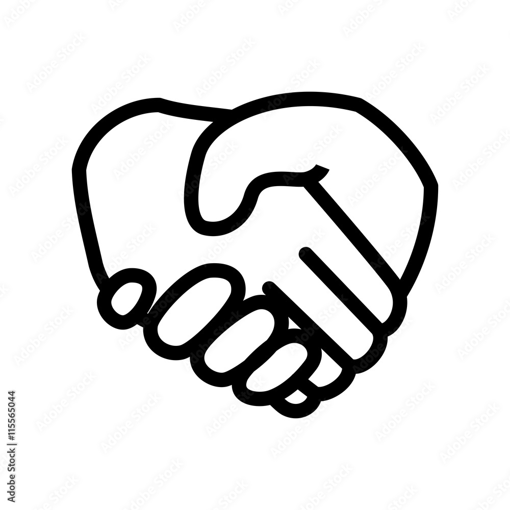Help concept represented by hand shake icon. Isolated and flat illustration 