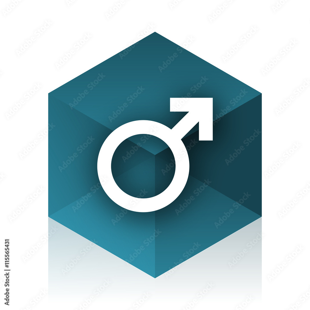 male blue cube icon, modern design web element male blue cube icon, modern design web element