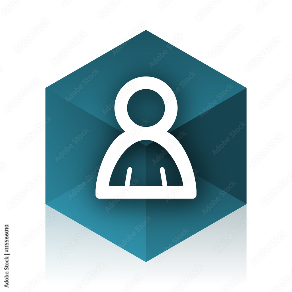 person blue cube icon, modern design web element person blue cube icon, modern design web element