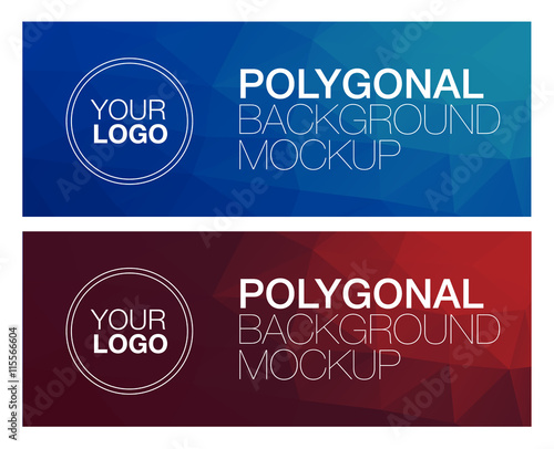 Horizontal polygonal banners