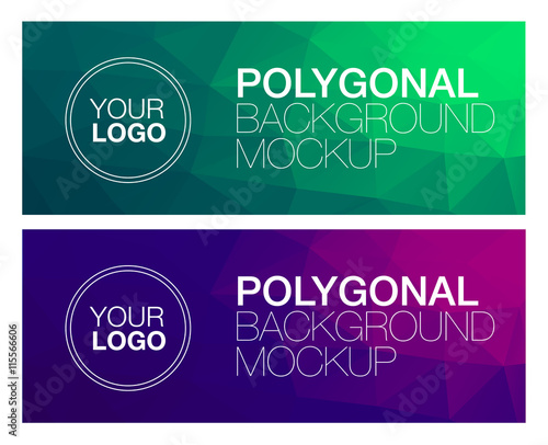 Horizontal polygonal banners
