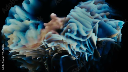Surreal natural exotic multicolored flowing abstract liquid loop background