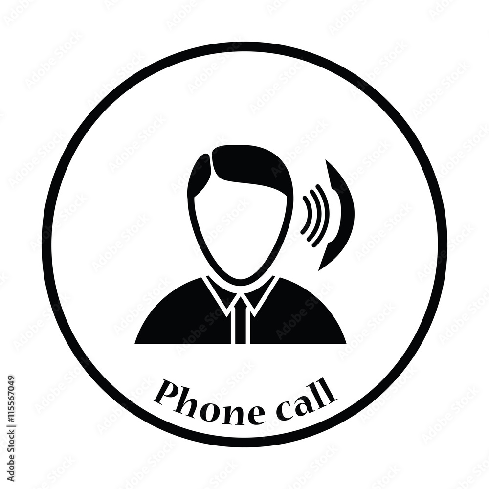 Businessman avatar making telephone call icon Businessman avatar making telephone call icon