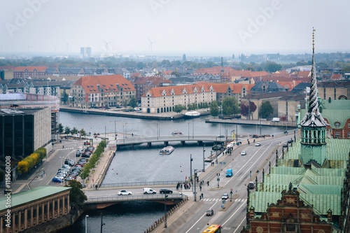 View from the Christiansborg Palace tower, in Copenhagen, Denmar