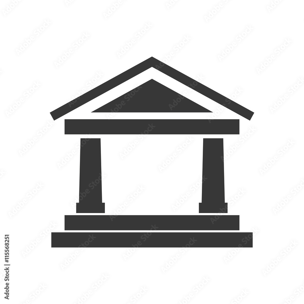Money concept represented by bank icon. Isolated and flat illustration Money concept represented by bank icon. Isolated and flat illustration