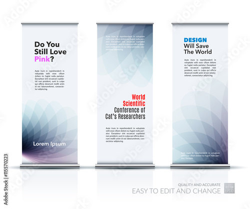 Vector set of modern Roll Up Banner Stand Design with soft shape