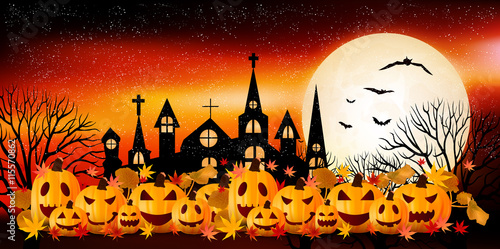 ハロウィン　かぼちゃ　秋　背景