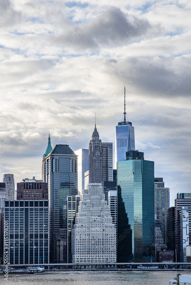 USA, New York State, New York City, Manhattan, Skyscrapers against sky USA, New York State, New York City, Manhattan, Skyscrapers against sky