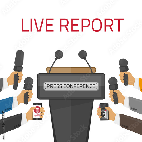 Vector illustration press conference