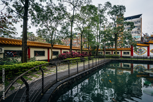 Small pond at a park in the Datong District, in Taipei, Taiwan.