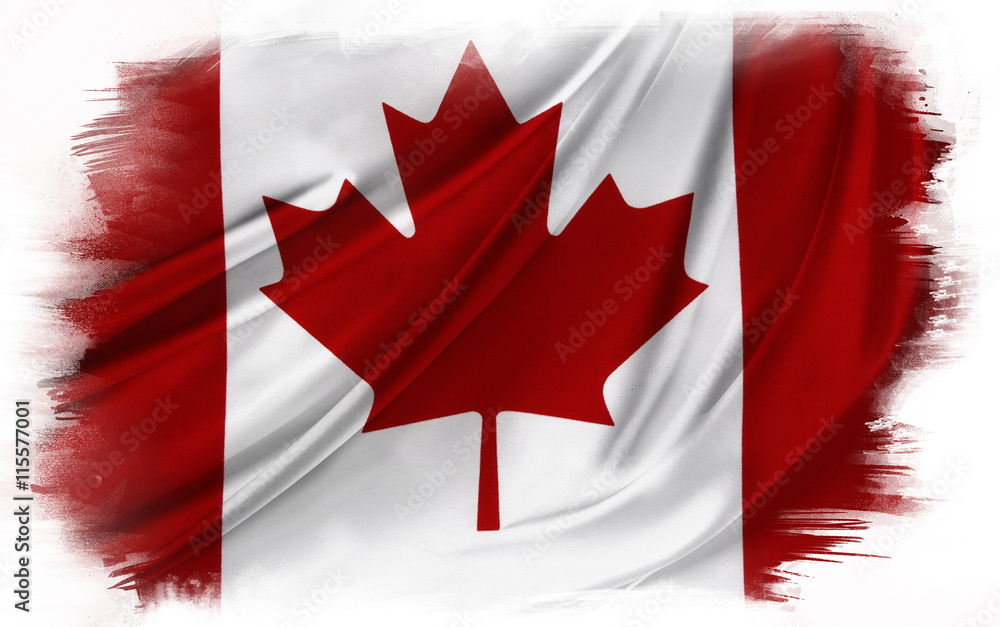 Fototapeta premium Rippled silky Canadian flag