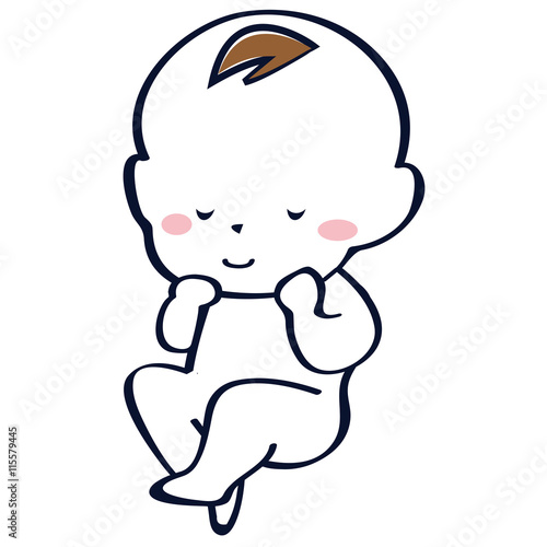 眠る赤ちゃん　胎児　