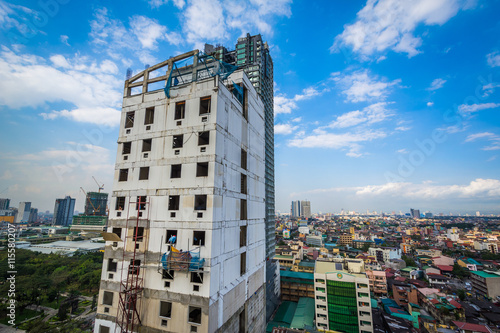 View of buildings in Sampaloc, in Manila, The Philippines. photo