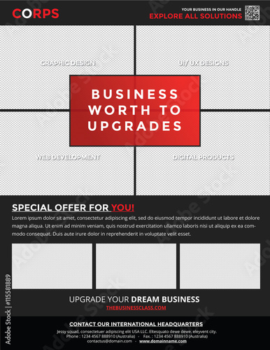 corps v5 dark - a4/ letter flyer business template