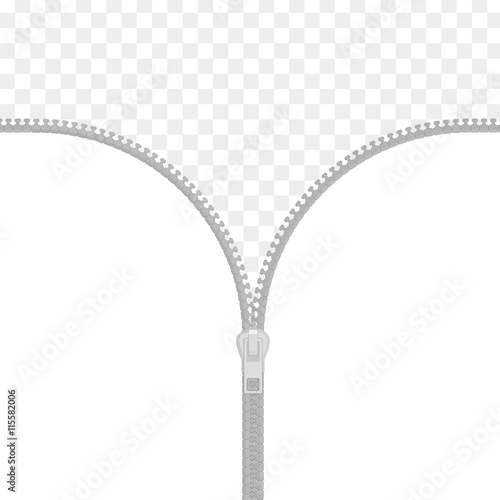 Zip on a transparent background