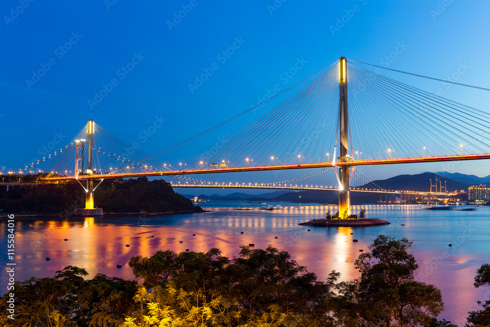 Fototapeta premium Suspension bridge in Hong Kong